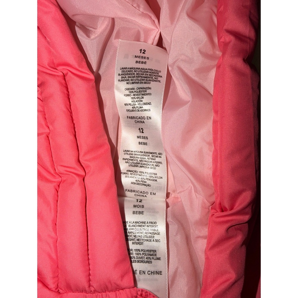 Columbia Snuggly Bunny Down Bunting Pink One Piece Snowsuit 12 Months (717) - Picture 5 of 5